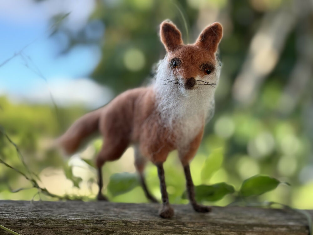 Art doll animal needle felt fox