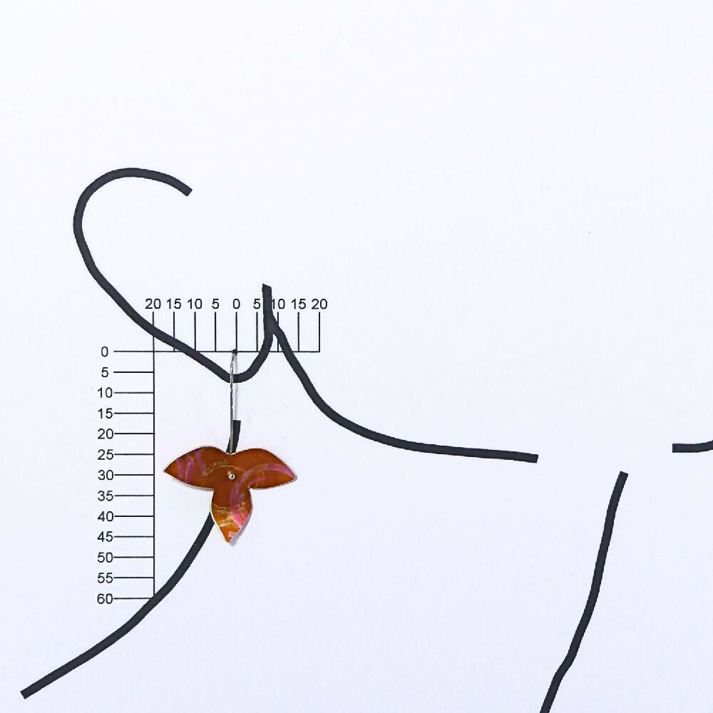 amateur naked teen trap Anodised aluminium earrings hand printed and dyed orange