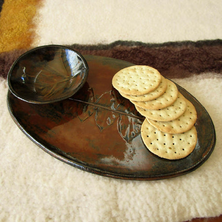 Small Snack Platter and Bowl Set - Rustic Style - Grevillea