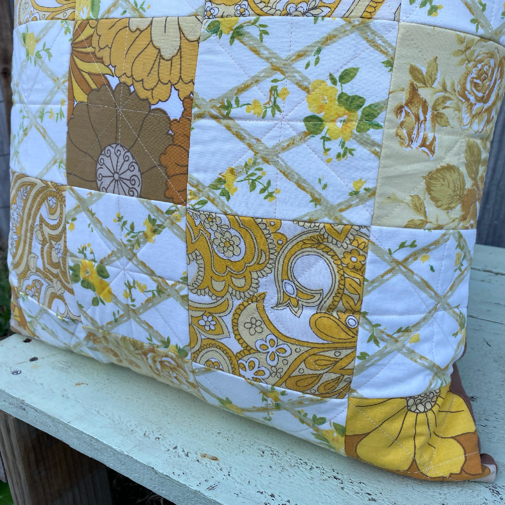 Retro Lemon Cushion Cover Vintage Design Handmade