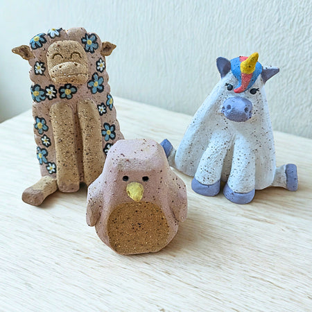 Whimsical Ceramic Animal Flower/Incense Holder Ornaments