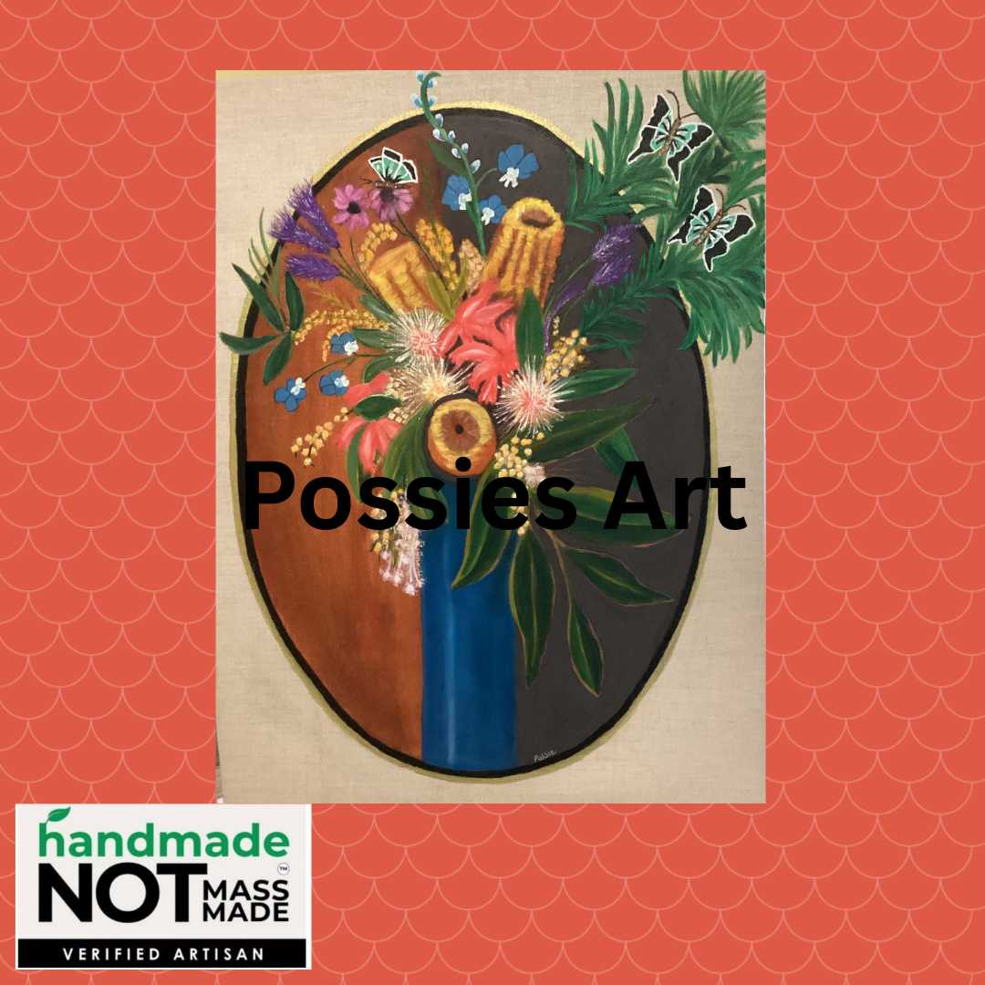 Australian Native Flowers in a blue vase