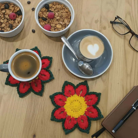 Download - Crochet Pattern | Christmas Poinsettia Coaster