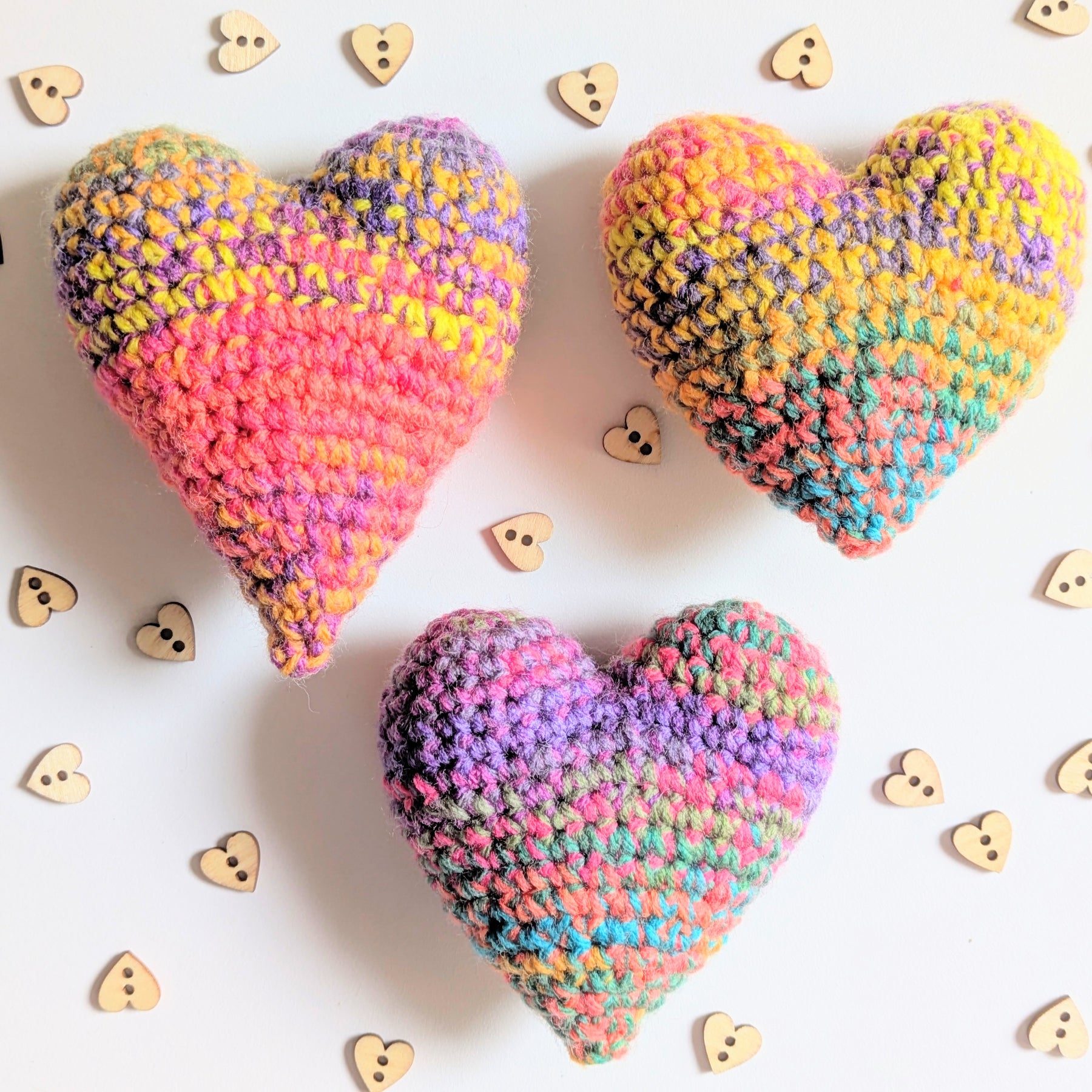 'Love Is Love' Heart Handmade Crochet Rainbow Valentine