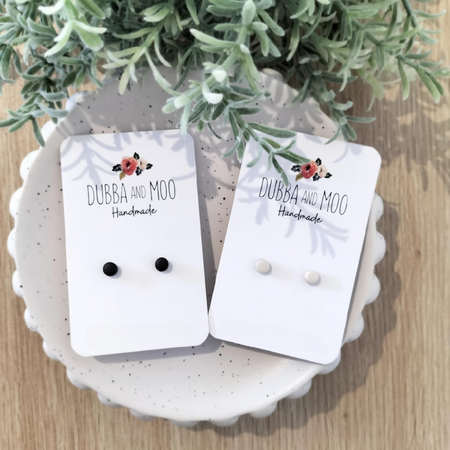 Everyday Classic Round Polymer Clay Studs - 5mm (Micro) in 20 Colour Options