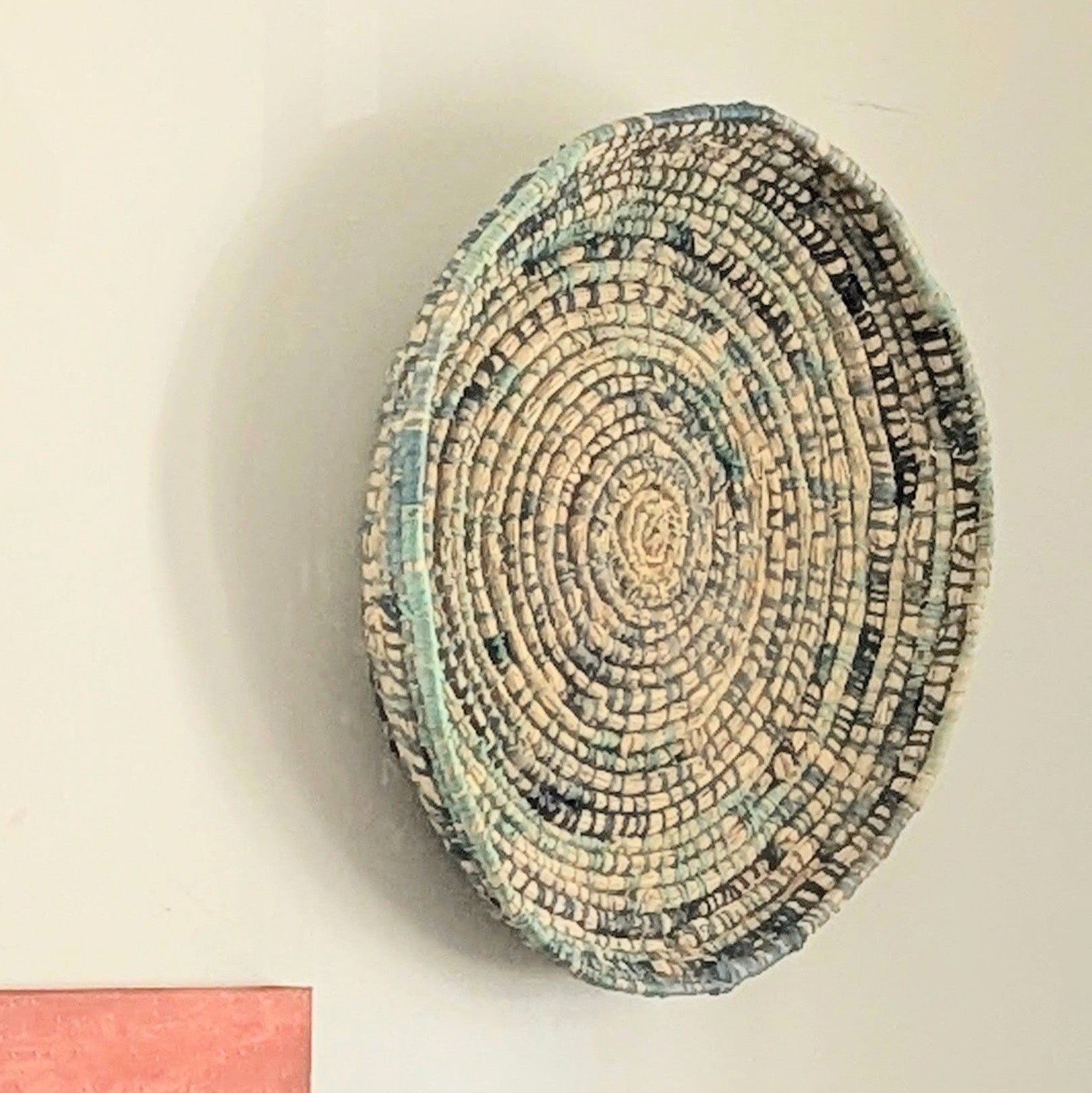 Coiled Basket Woven Rockpool Blues |  50 cm for Wall or Flat Lay | Tableware