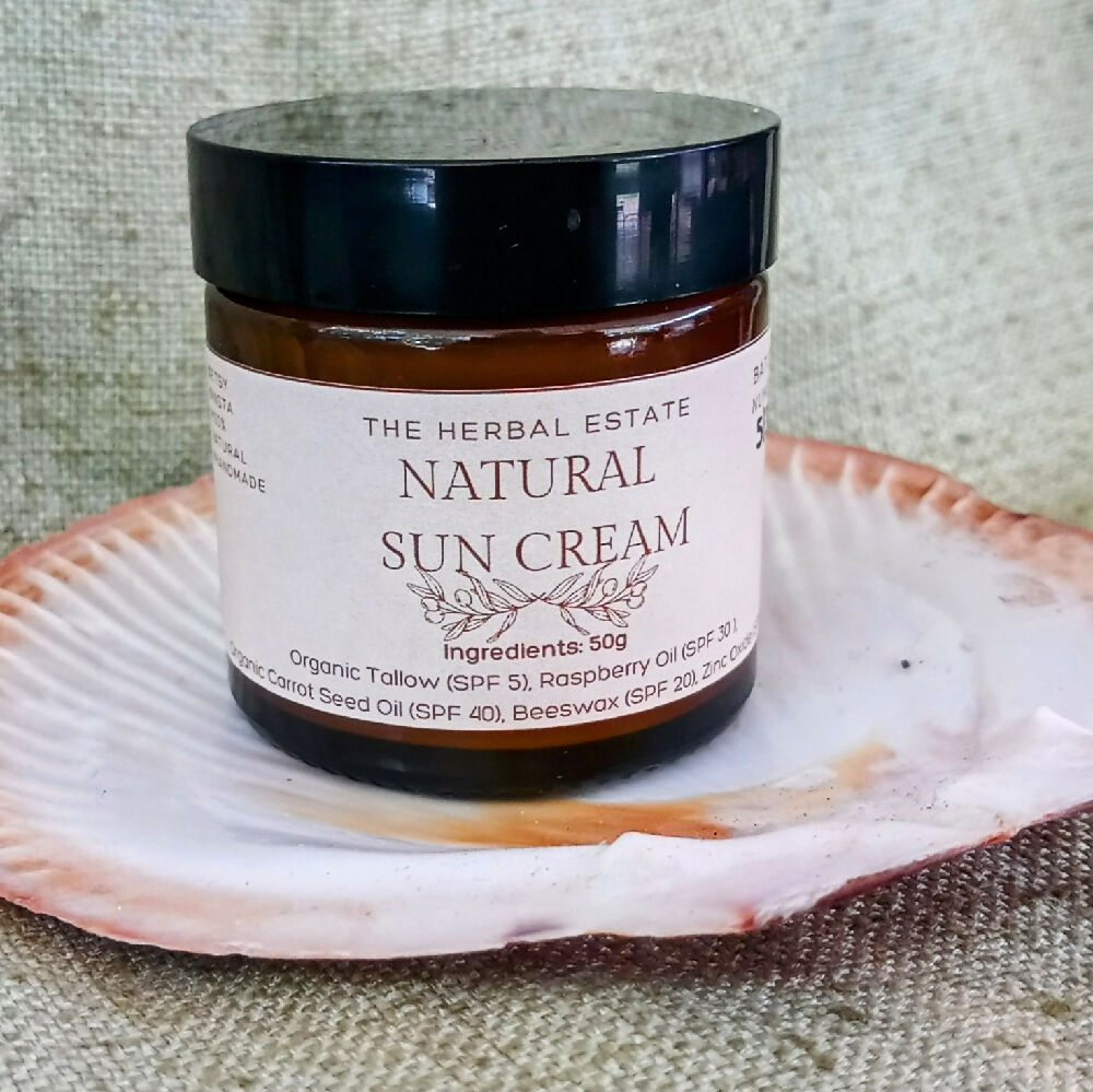 new suncream,spf 40, tallow,raspberry oil.