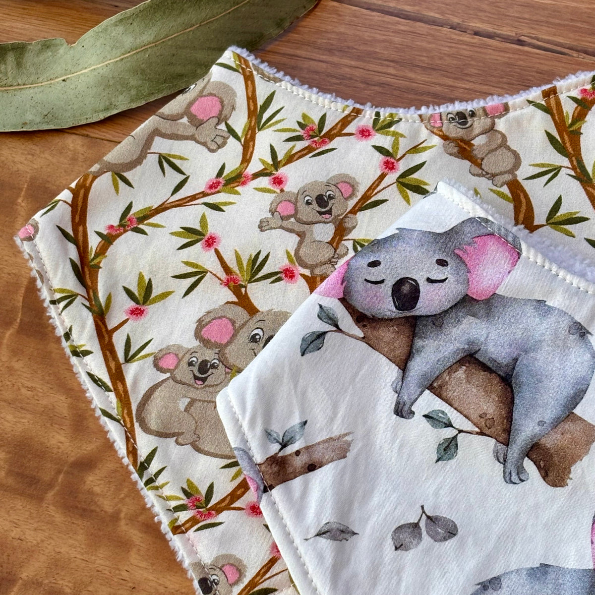 Australiana Baby Bib Set | Just Hanging Koalas | Ready to Ship