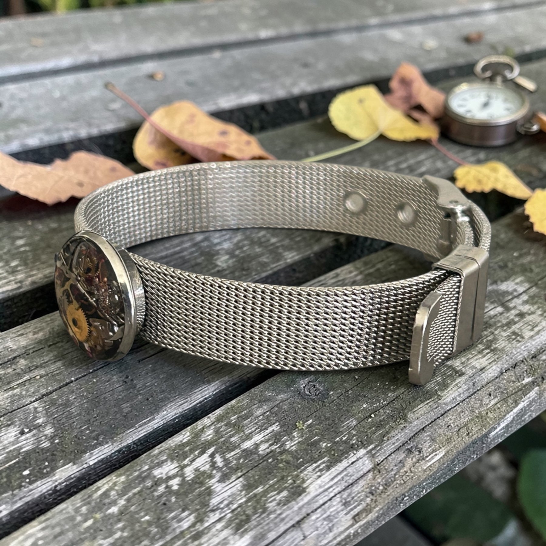 Steampunk watch parts bangle