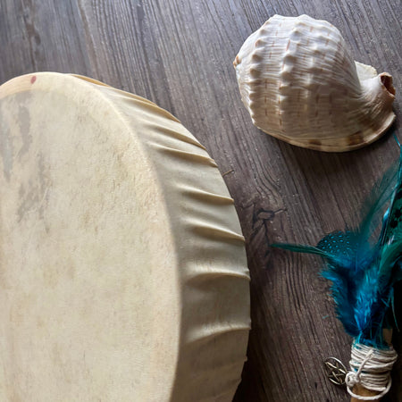 Handcrafted Shamanic Drum- Goat 14” whale spirit!