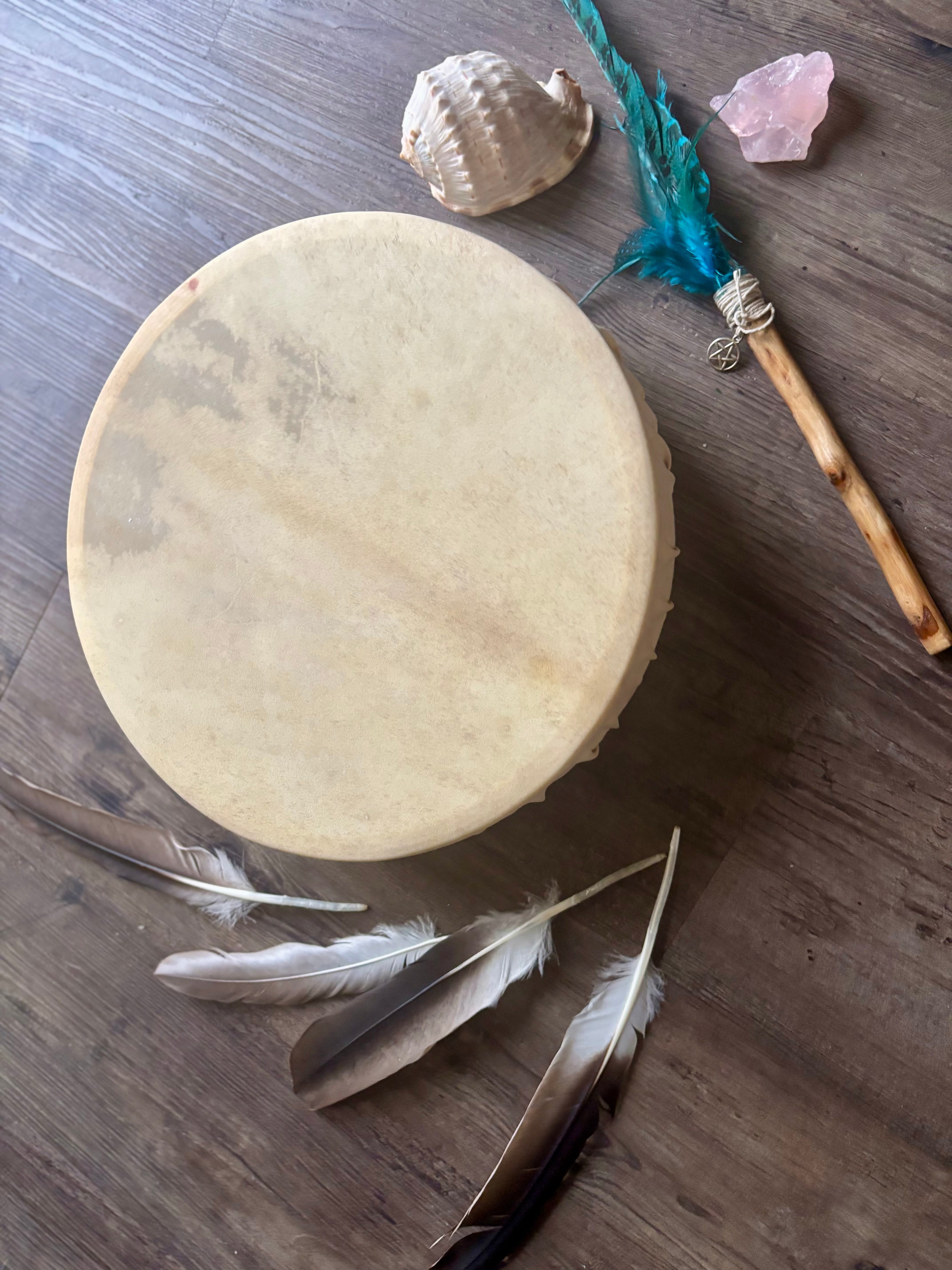 Handcrafted Shamanic Drum- Goat 14” whale spirit!