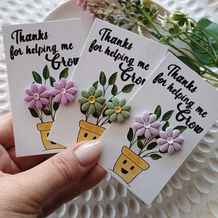 Teacher gift flowers stud earrings