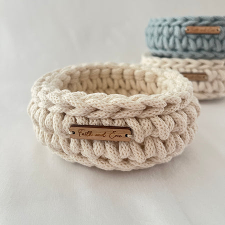 Mini basket - crocheted - colour Natural