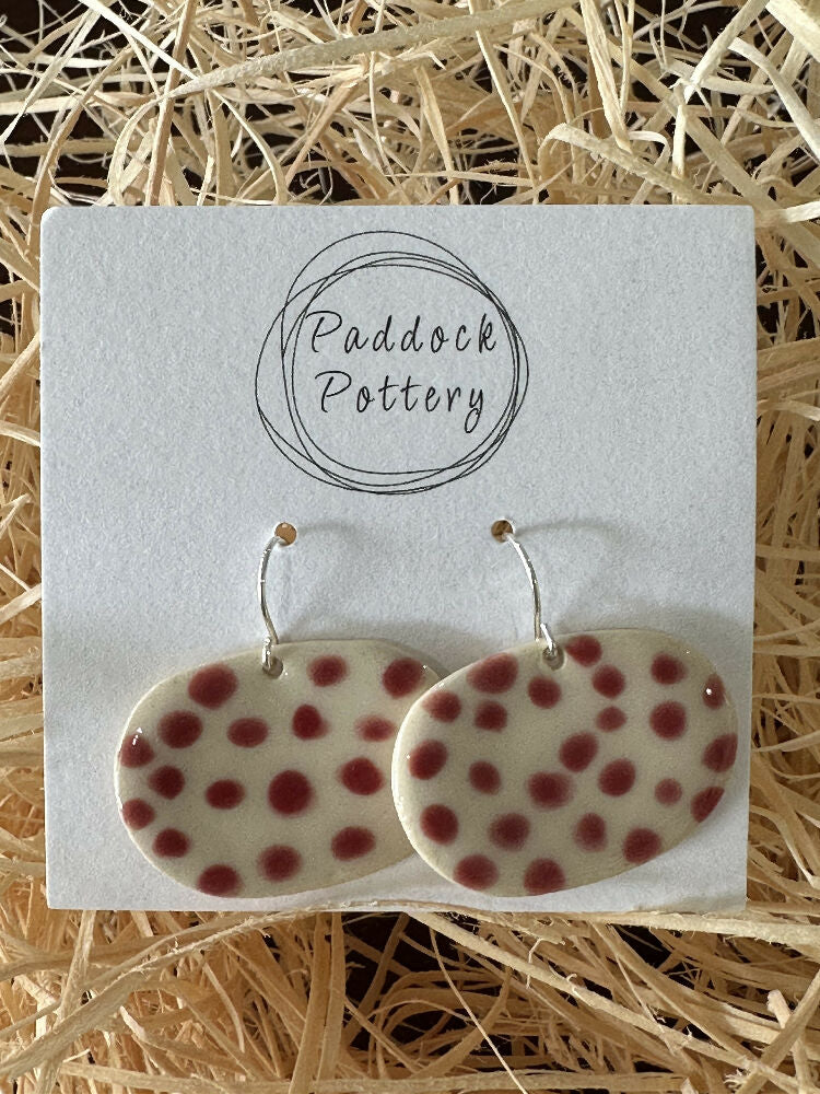 Paddock Pottery - Handmade Ceramic Earrings with Silver Hooks