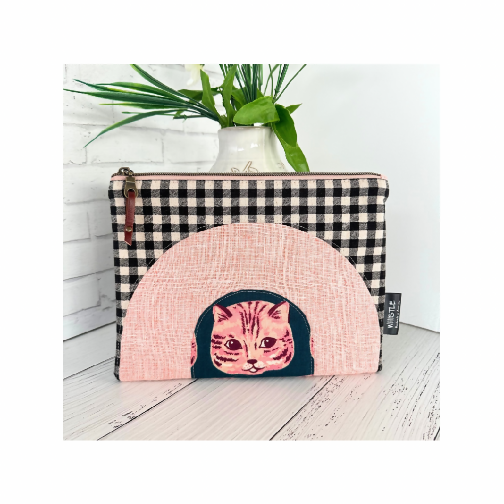 Kitty Under the Rainbow - Large Pencil Pouch