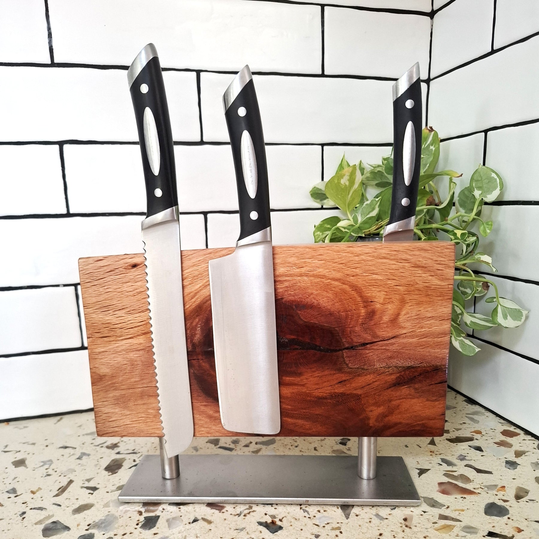 Handmade Wooden Magnetic Knife Block