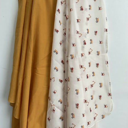Baby Wraps Bundle x 2 / Muslin Cotton / Mustard & Trucks