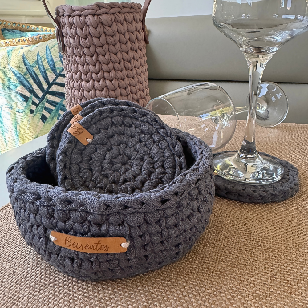 Coasters | Handmade crochet | Diesel Blue | Home Decor | Gift under $50