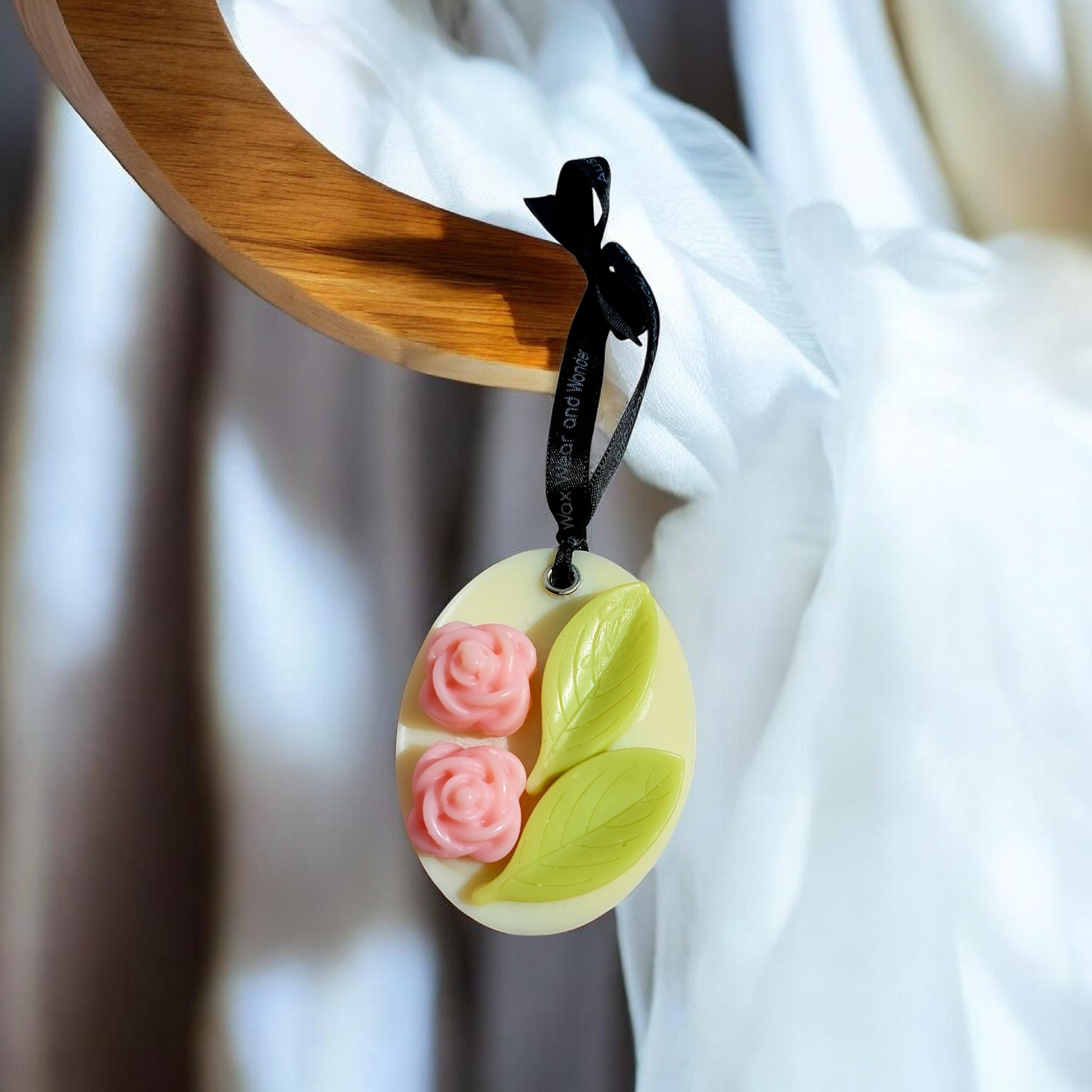 Scented Soy Wax Sachet | Handmade Wardrobe & Drawer Fragrance | Oval - Cherry Blossom