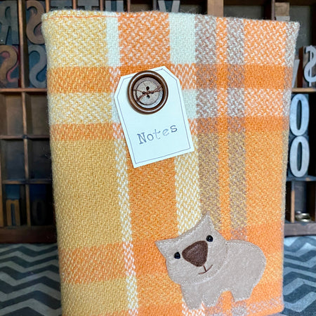 A5 Upcycled Notebook Wombat - Orange