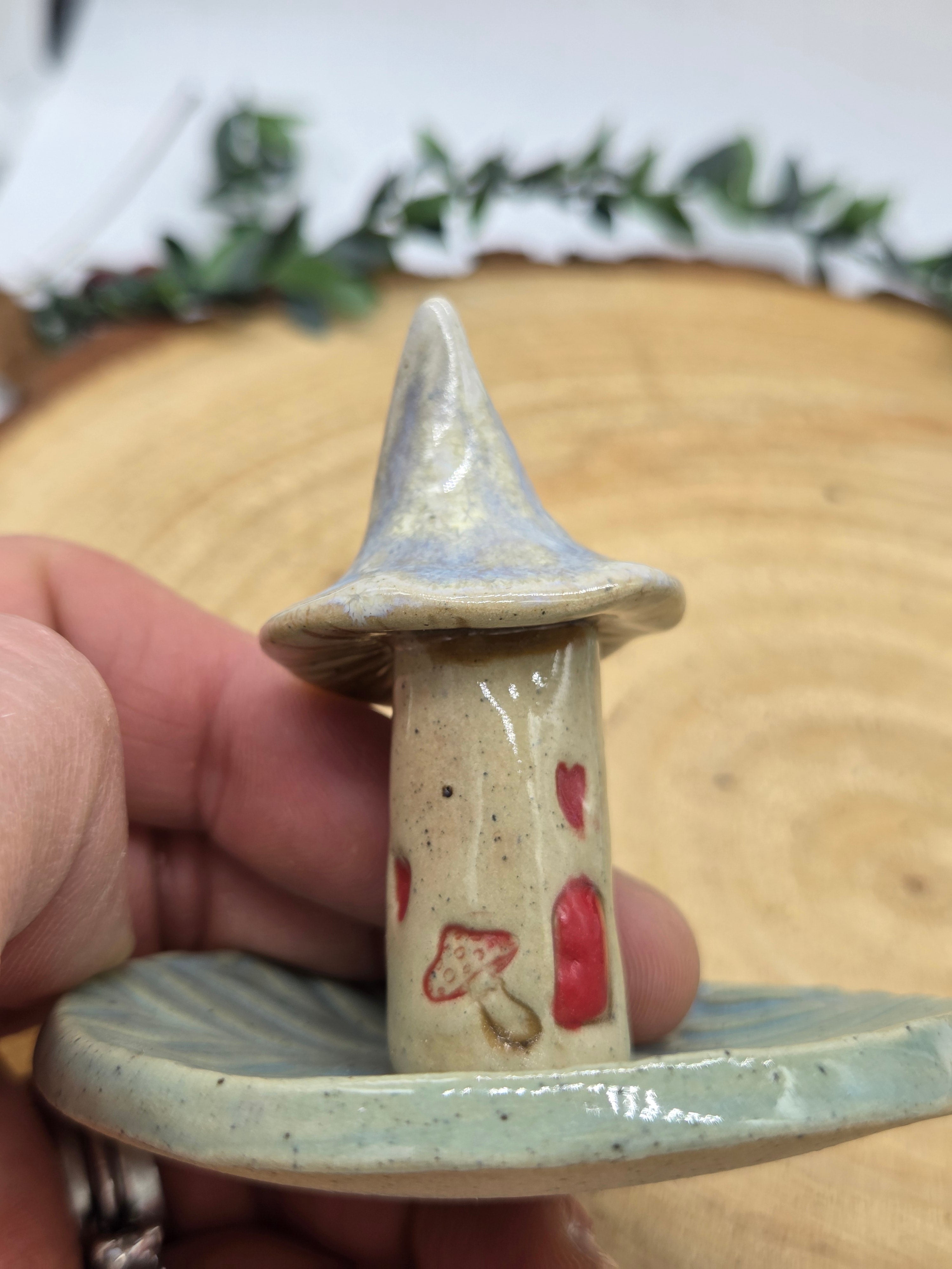 Toadstool Ring Dish Turquoise and Moonlight