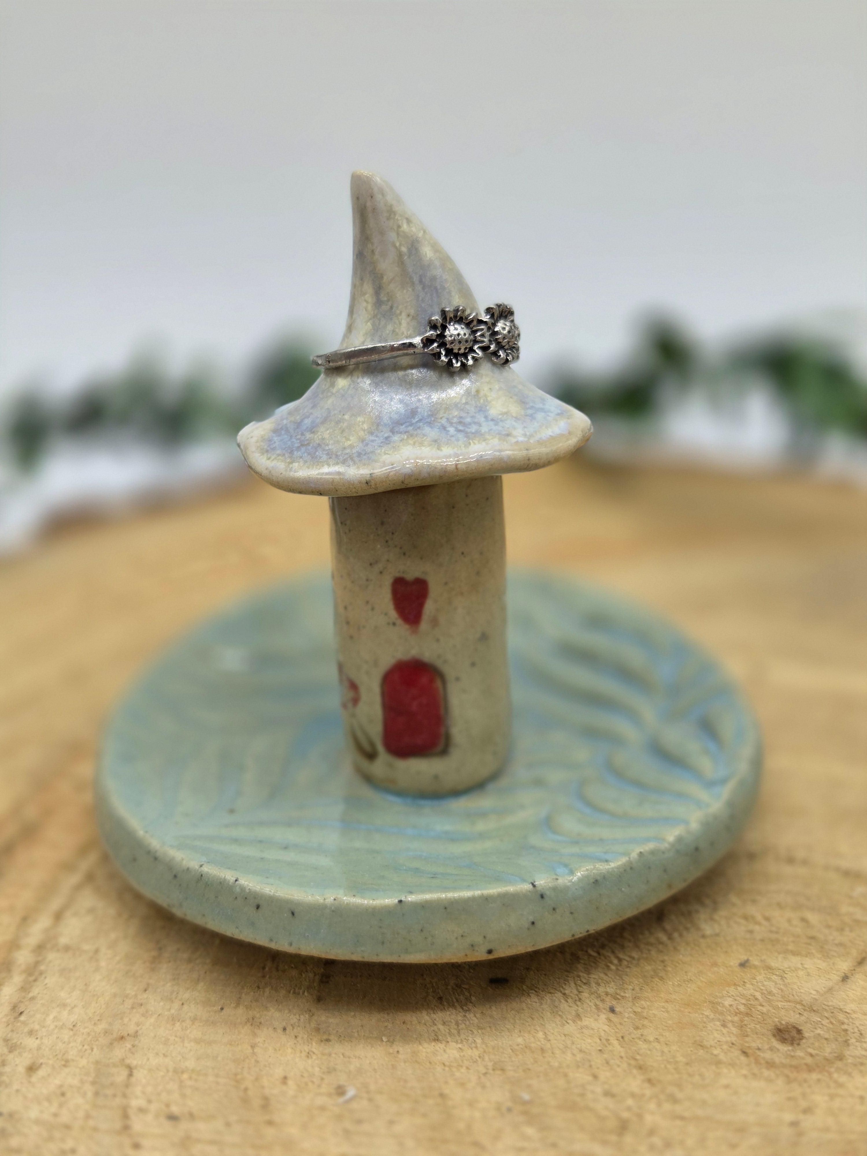 Toadstool Ring Dish Turquoise and Moonlight