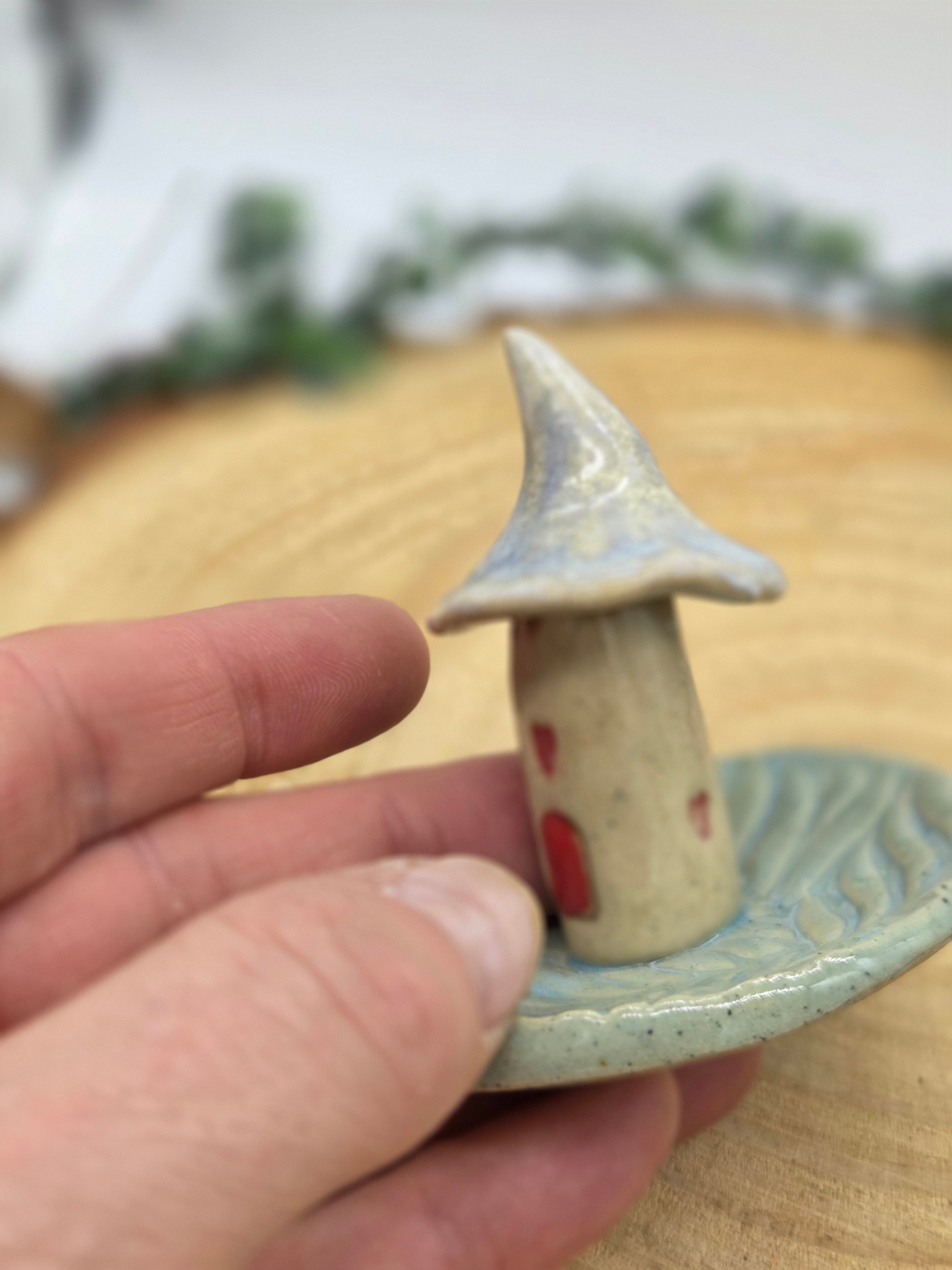 Toadstool Ring Dish Turquoise and Moonlight