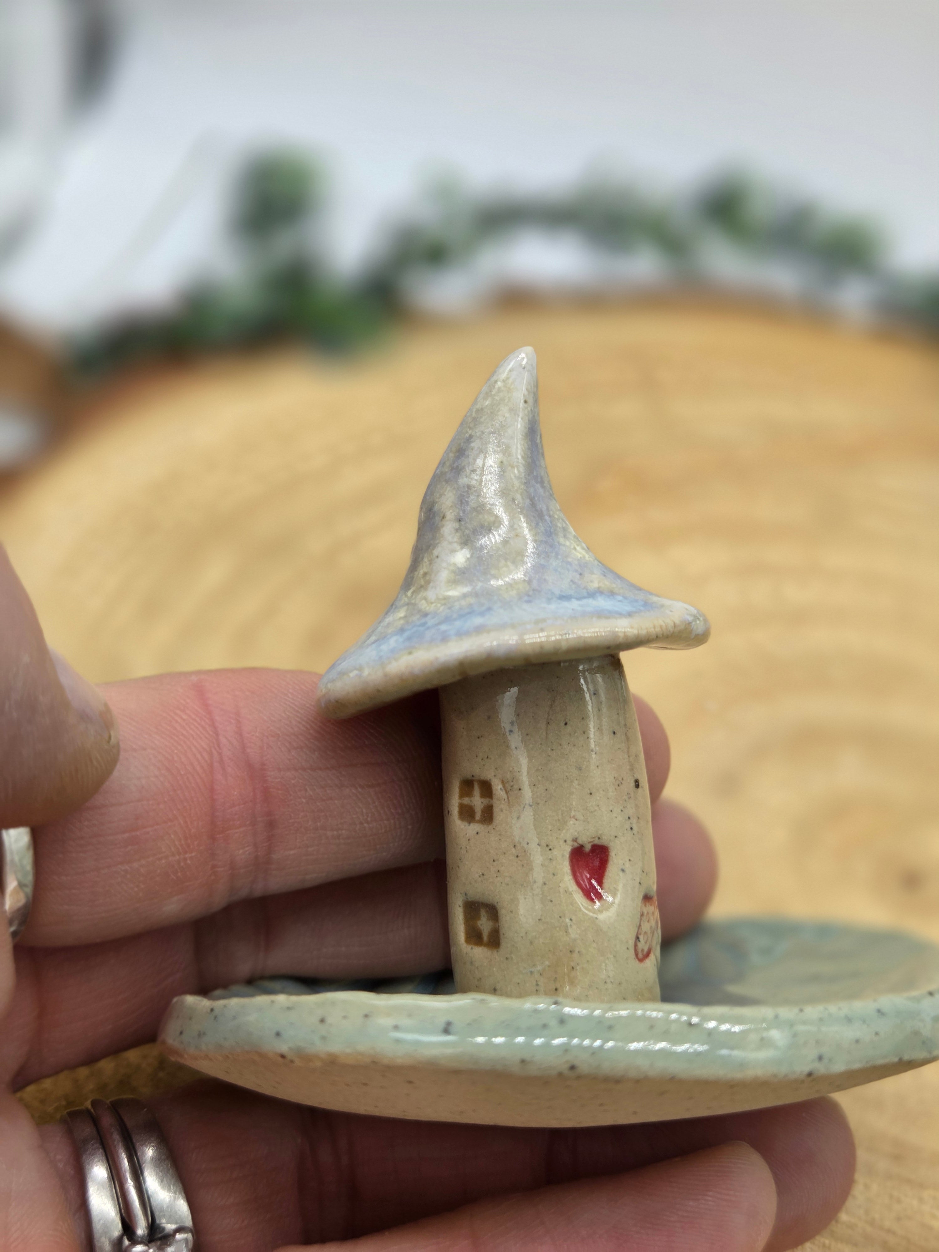 Toadstool Ring Dish Turquoise and Moonlight