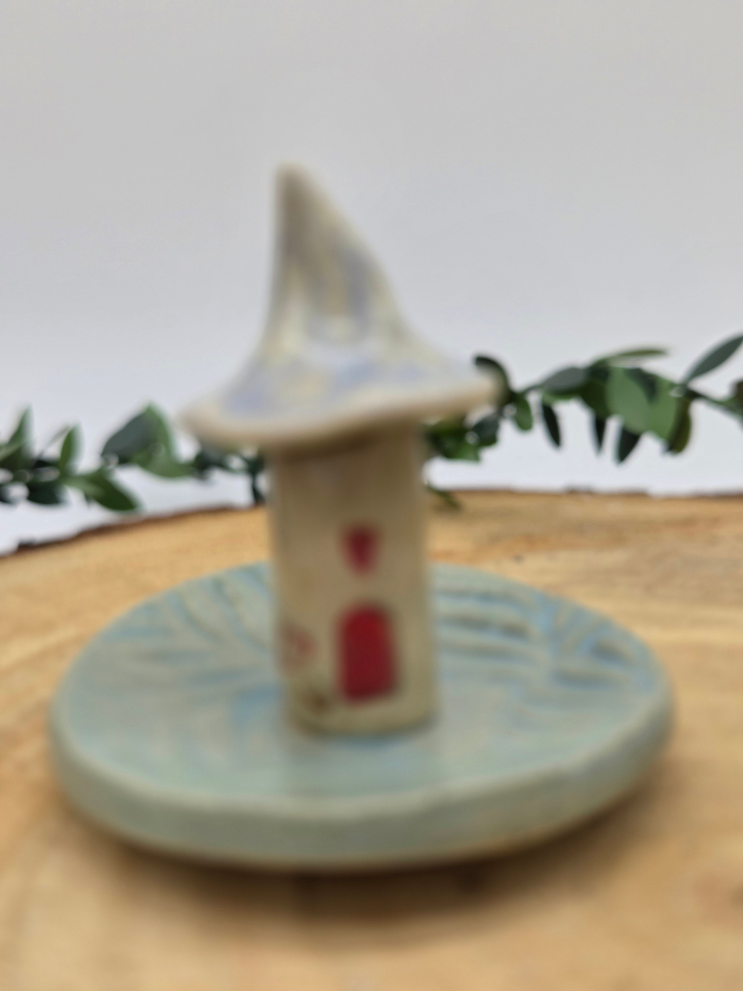 Toadstool Ring Dish Turquoise and Moonlight