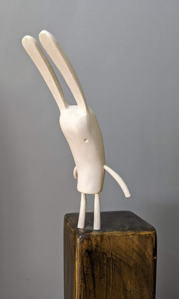 Hand Carved Rabbit (white)