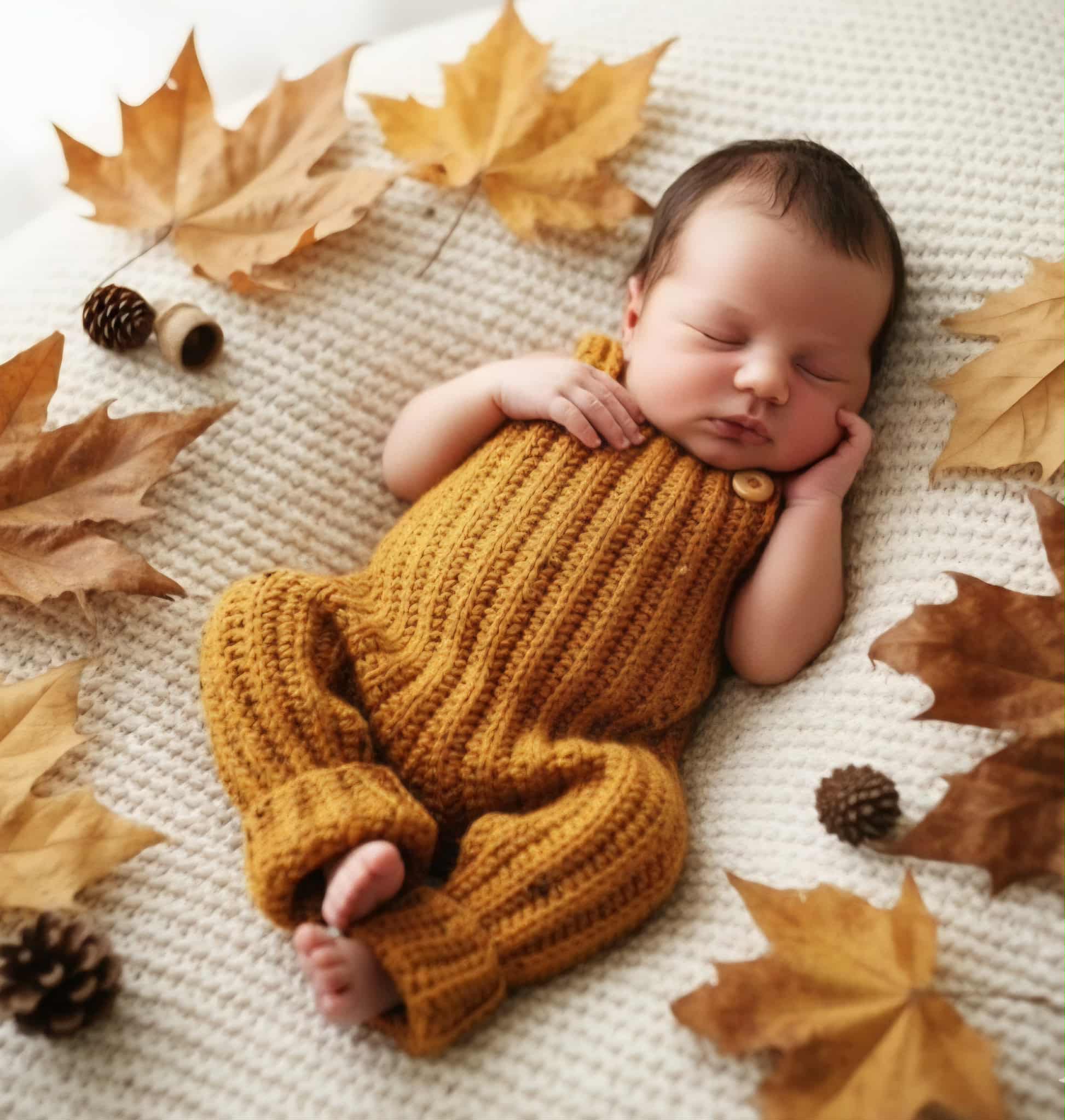 Baby Dungarees | Newborn | Pants | Romper | Mustard Tweed | Crochet