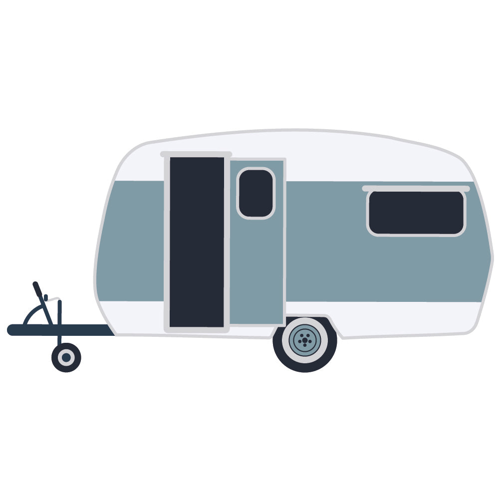 Vintage Green Caravan Sticker