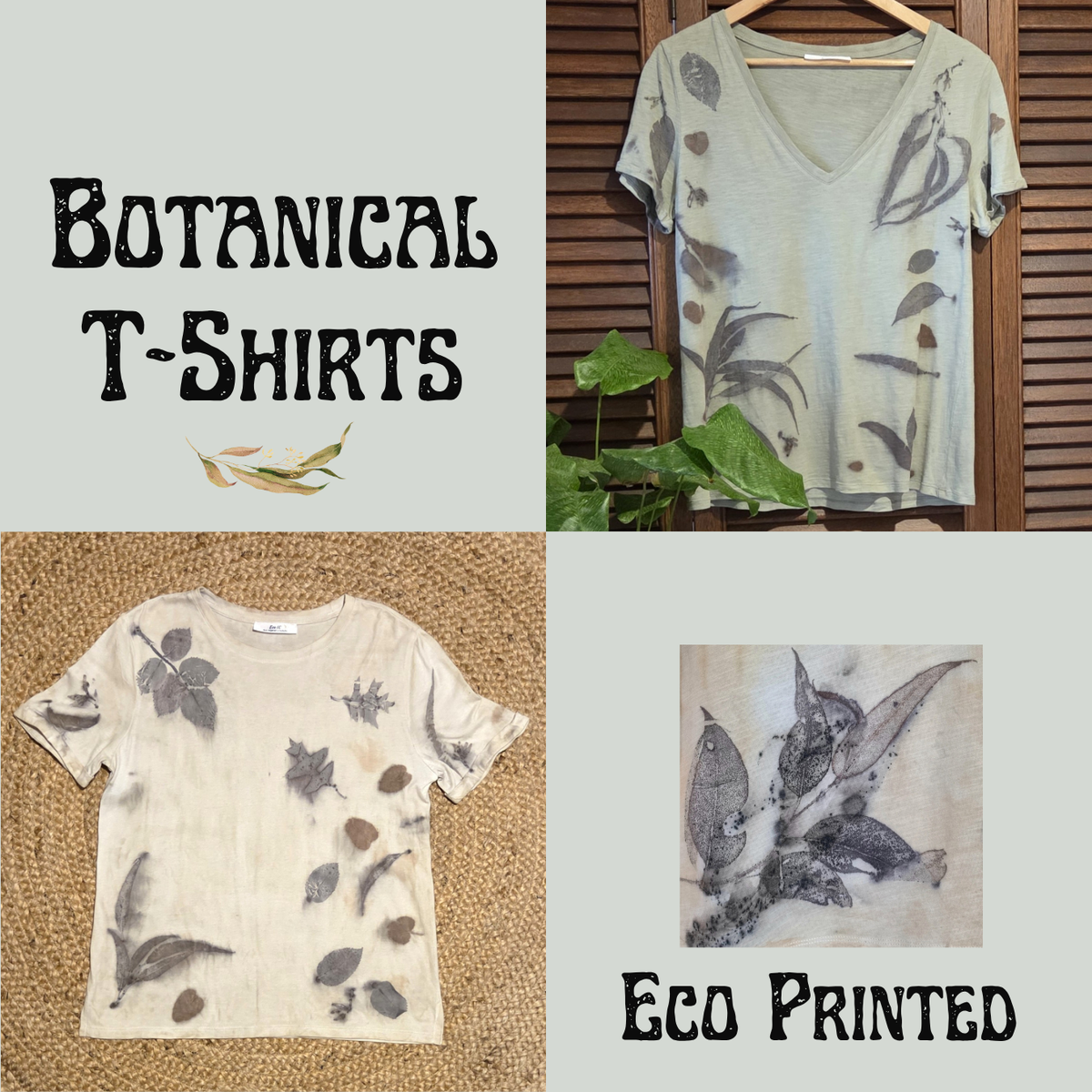 Botanical T-Shirts - Eco Printed - Various Sizes - Last of this Collection