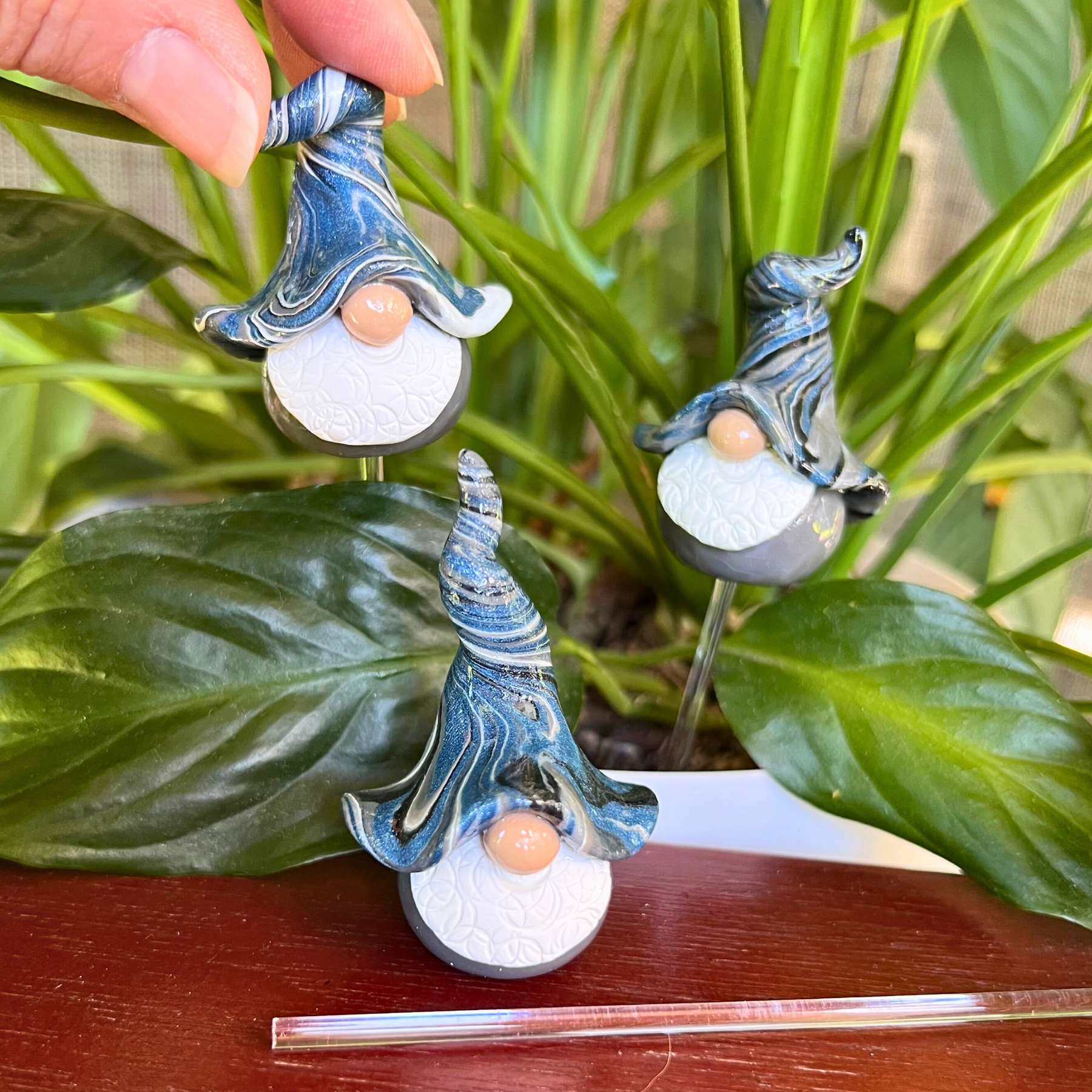 Whimsical gnome trio - Tempest, Zephyr & Stormy