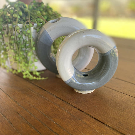 Twin Set Round Vases|Handmade Pottery|Donut Vase