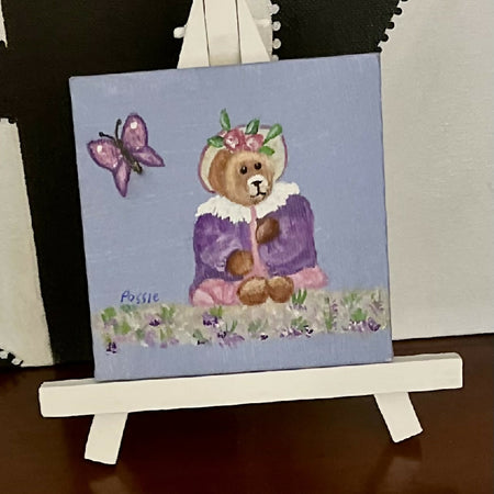 Miniature acrylic painting of Teddy Bear