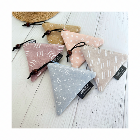 Tiny Triangle Linen Coin Purses - Five Designs to Choose