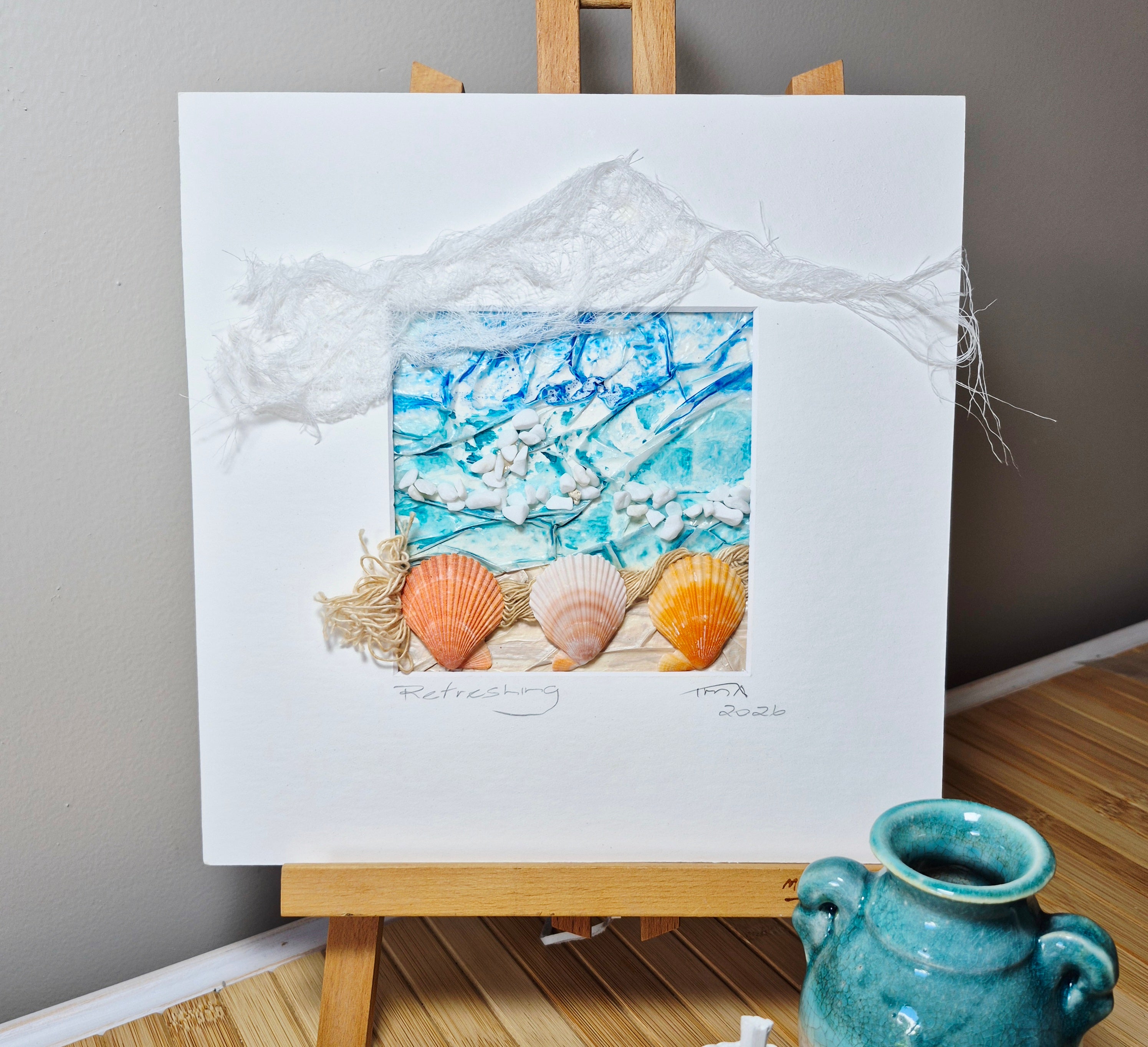 Mixed media artwork called Refreshing