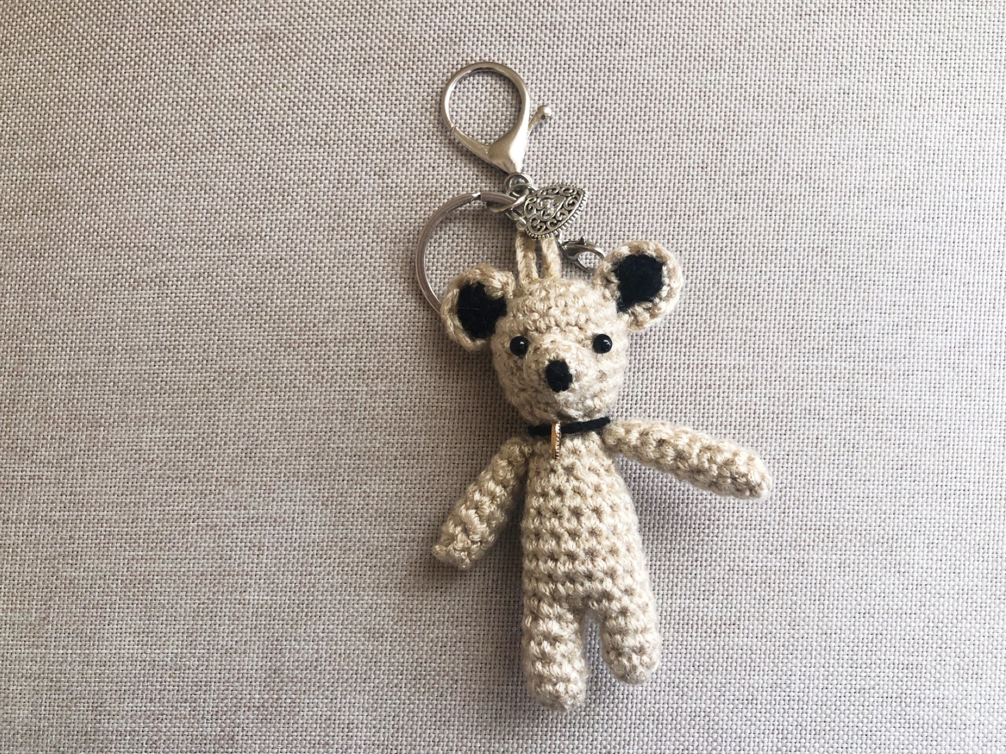 Crochet Bear Keychain | Handmade Amigurumi Teddy, Bag Charm