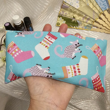 Xmas - Aromatherapy Cotton EYE PILLOWS - Lavender Linseed- Christmas