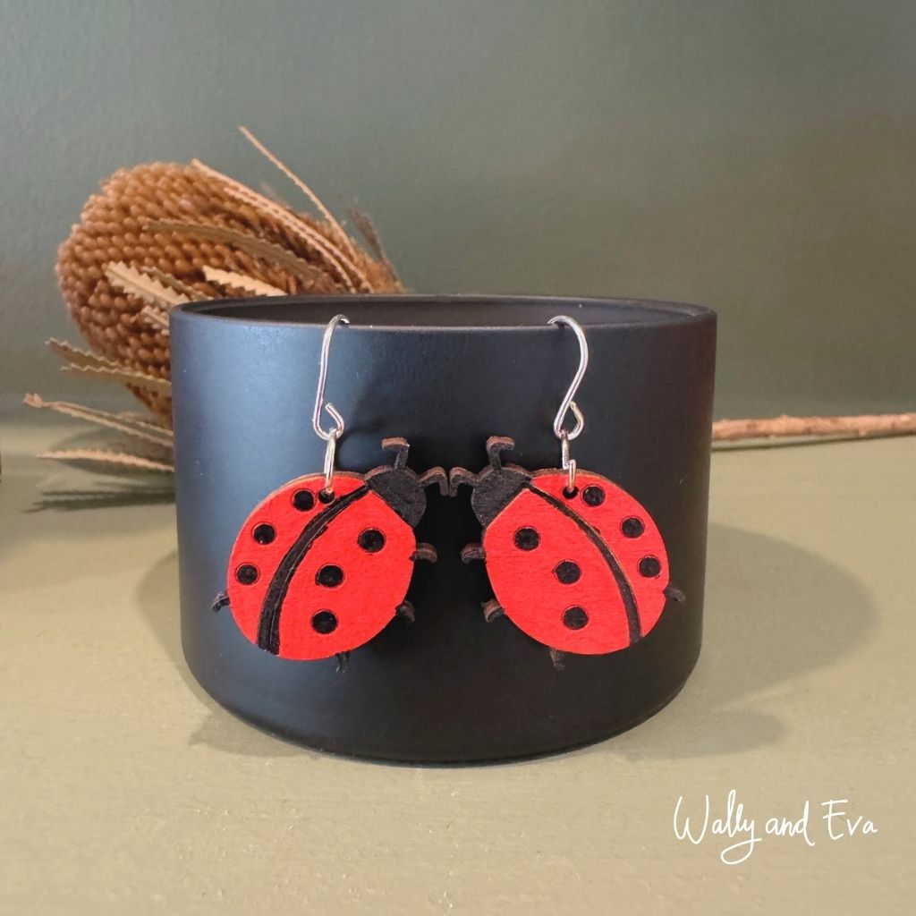 Ladybird Hand Painted Earrings