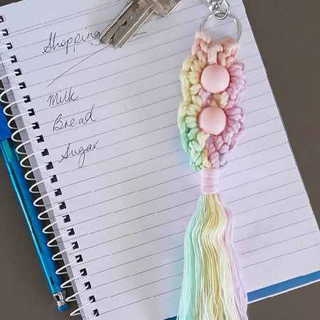 Macrame Keyring Tags | Bag Tags