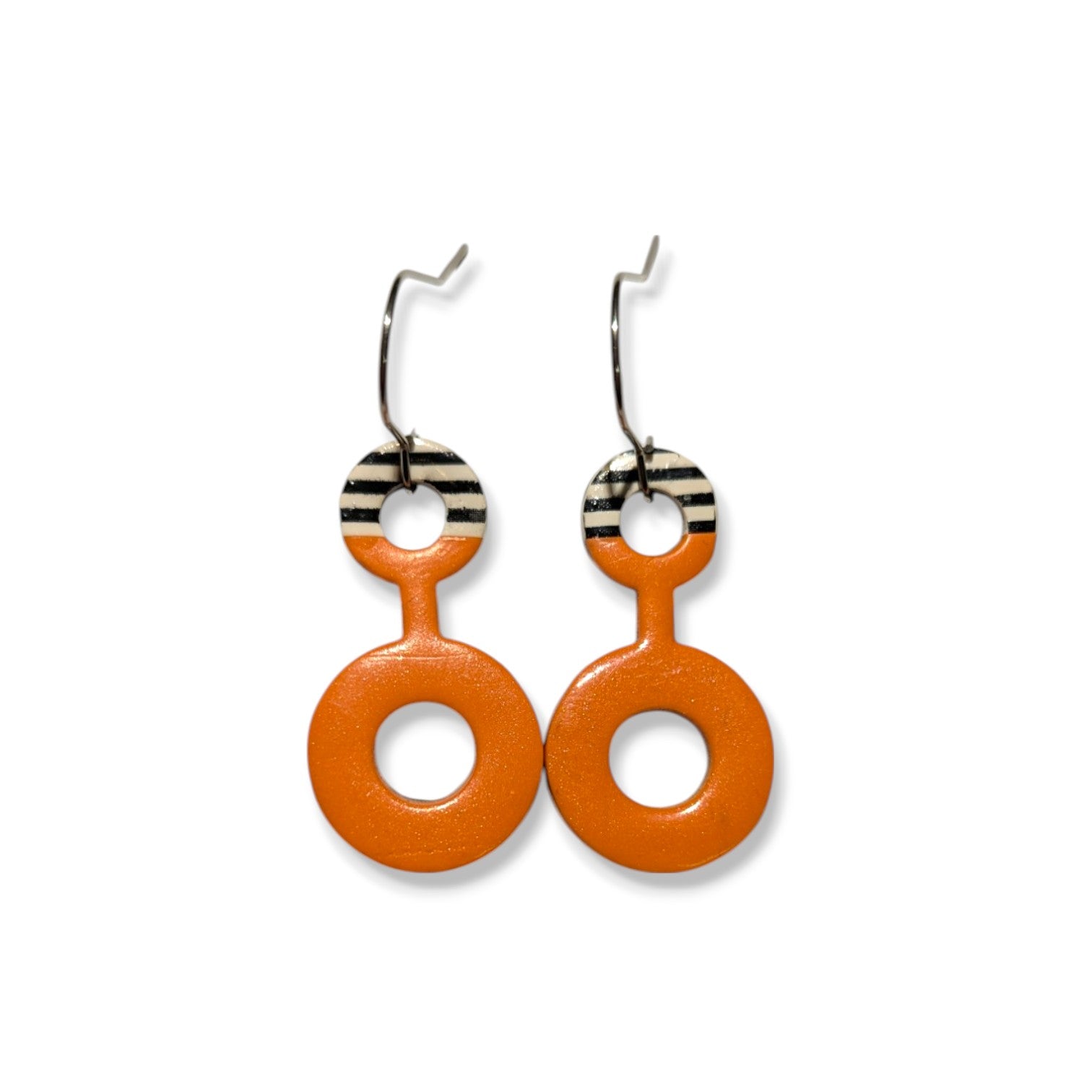 Orange Orbitals: statement earrings for intergalactic colour lovers