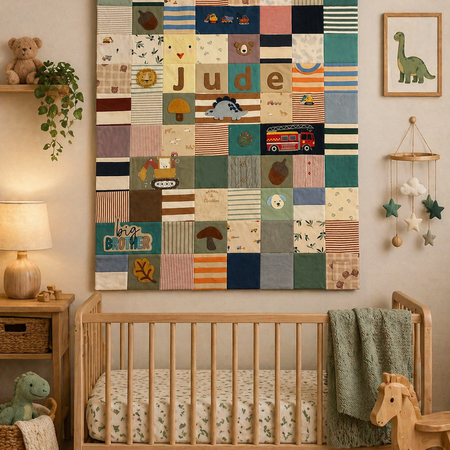 Custom Baby Clothes Memory Quilt – Personalised Keepsake Blanket