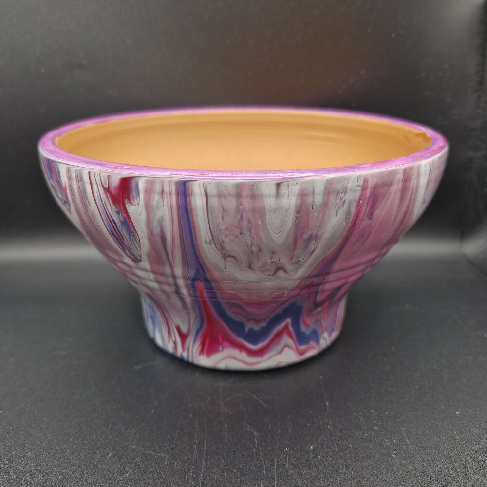 Pink and Purple Painted Terracotta Pot