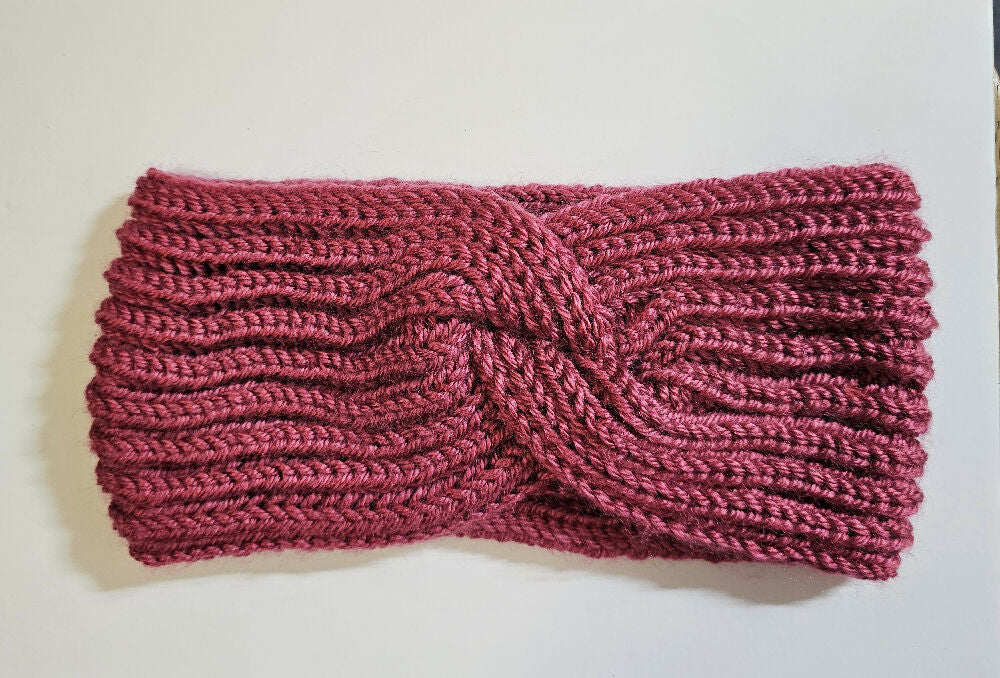 Handknit earwarmer, soft acrylic