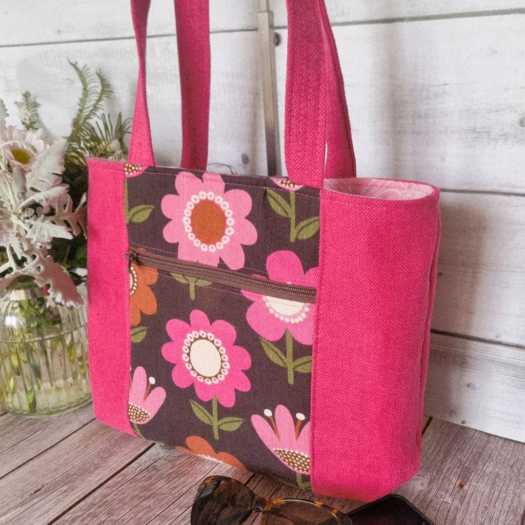 Upcycled Bright Funky Tote Bag