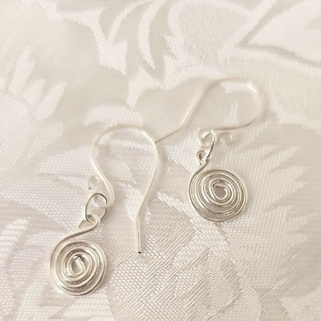 Silver Handmade Wirework Coil Earrings