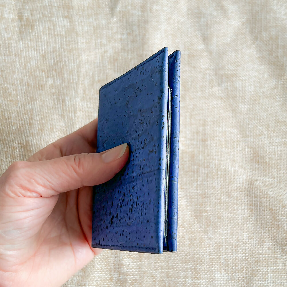 LakeShine Designs_Slim ID Wallet_Blue_Folded_Side