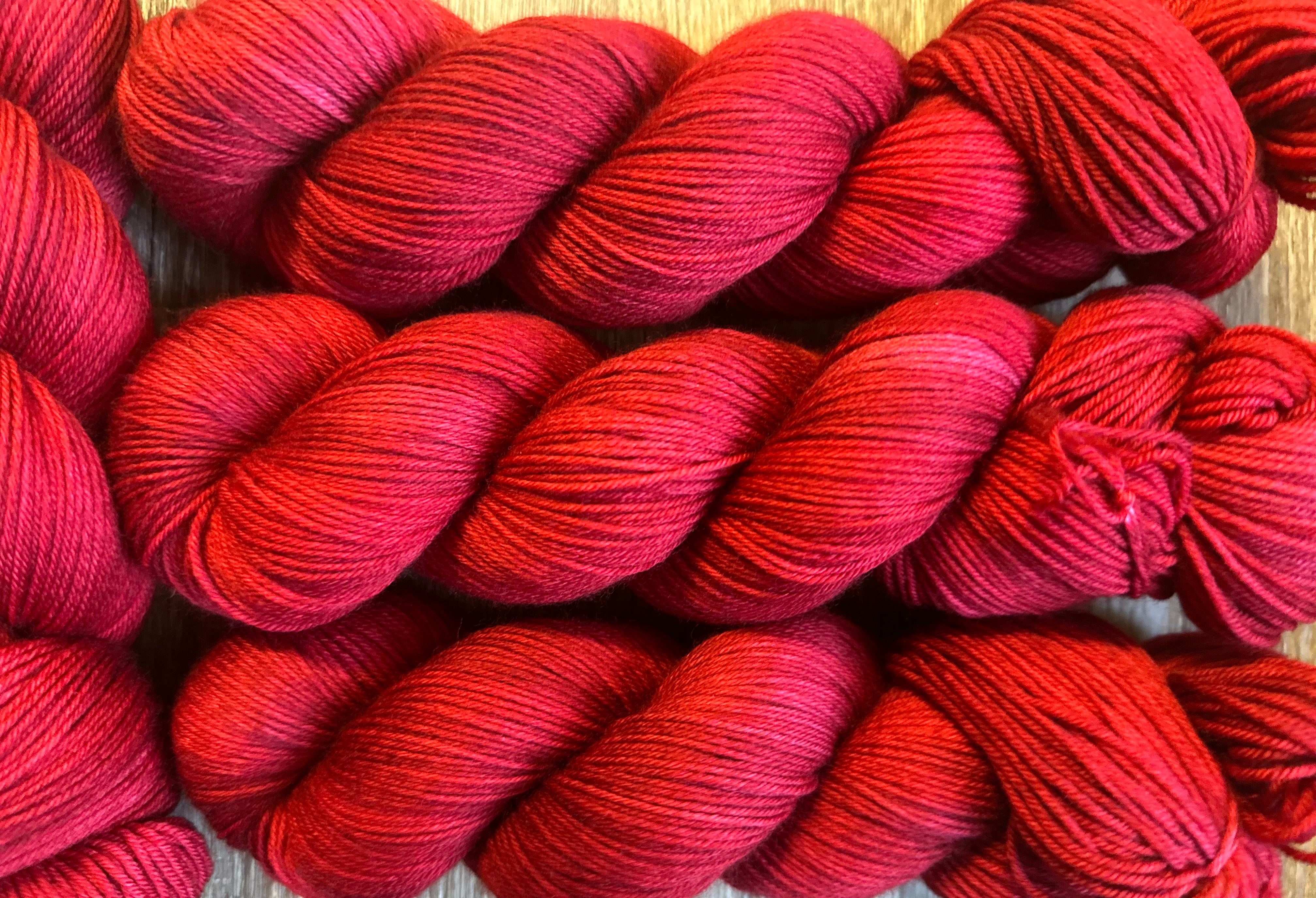 Poinsettia - 4ply Deluxe Hand Dyed S0ck Yarn